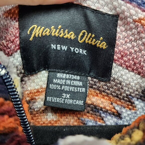 Marissa Olivia Sweater Aztec Multicolor High Pile Fleece1/4 Zip Pullover - Picture 3 of 9